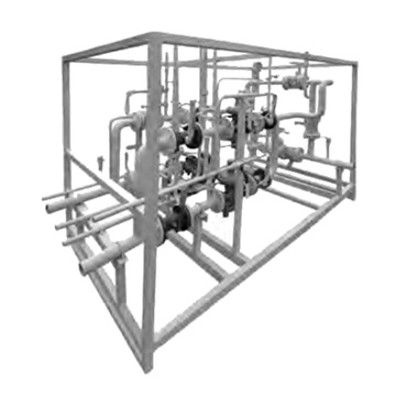 Установки газорегуляторные* ГРУ-13-2НВ-У с двумя основными и двумя резервными линиями редуцирования и разными регуляторами на среднее и низкое выходное давление при параллельной установке рег