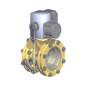 Заслонки дроссельные газовые с электроприводом для ГРП Ду 50, 65, 80, 100, 150, 200, 250, 300