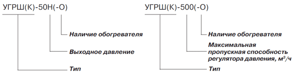 Установки газорегуляторные шкафные УГРШ(К)-50Н(-О), УГРШ(К)-50С(-О), УГРШ(К)-500(-О) с одной линией редуцирования и байпасом