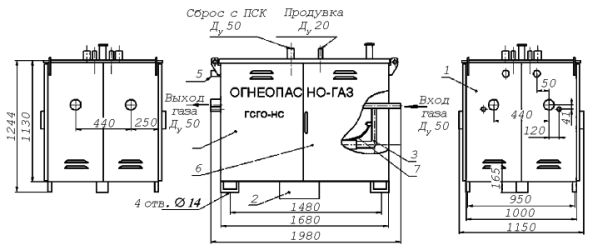 Газорегуляторный пункт шкафной с газовым обогревом ГСГО