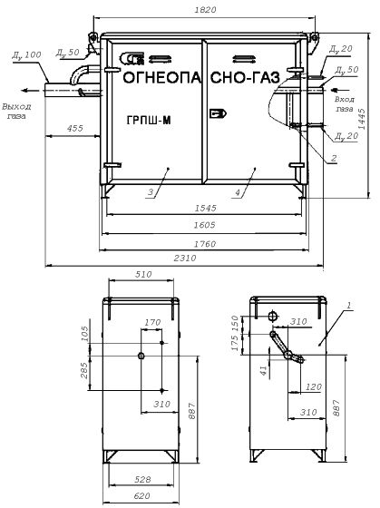 Газорегуляторный пункт шкафной с газовым обогревом ГРПШ-М