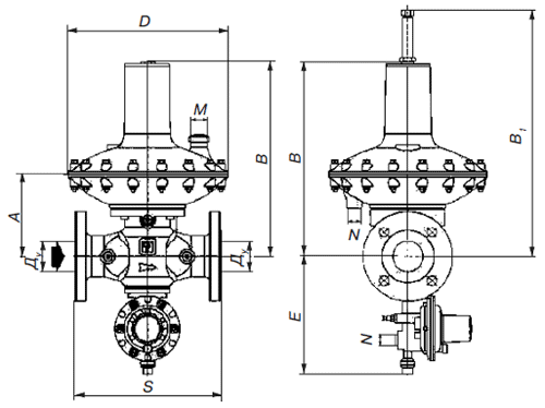 Схема регулятора давления газа Рietro Fiorentini Dival 600