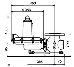 Габаритные и присоединительные размеры регуляторов серии А/140