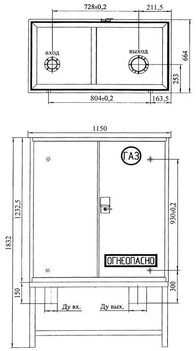 Габаритный чертеж установки ШБДГ-400-2К